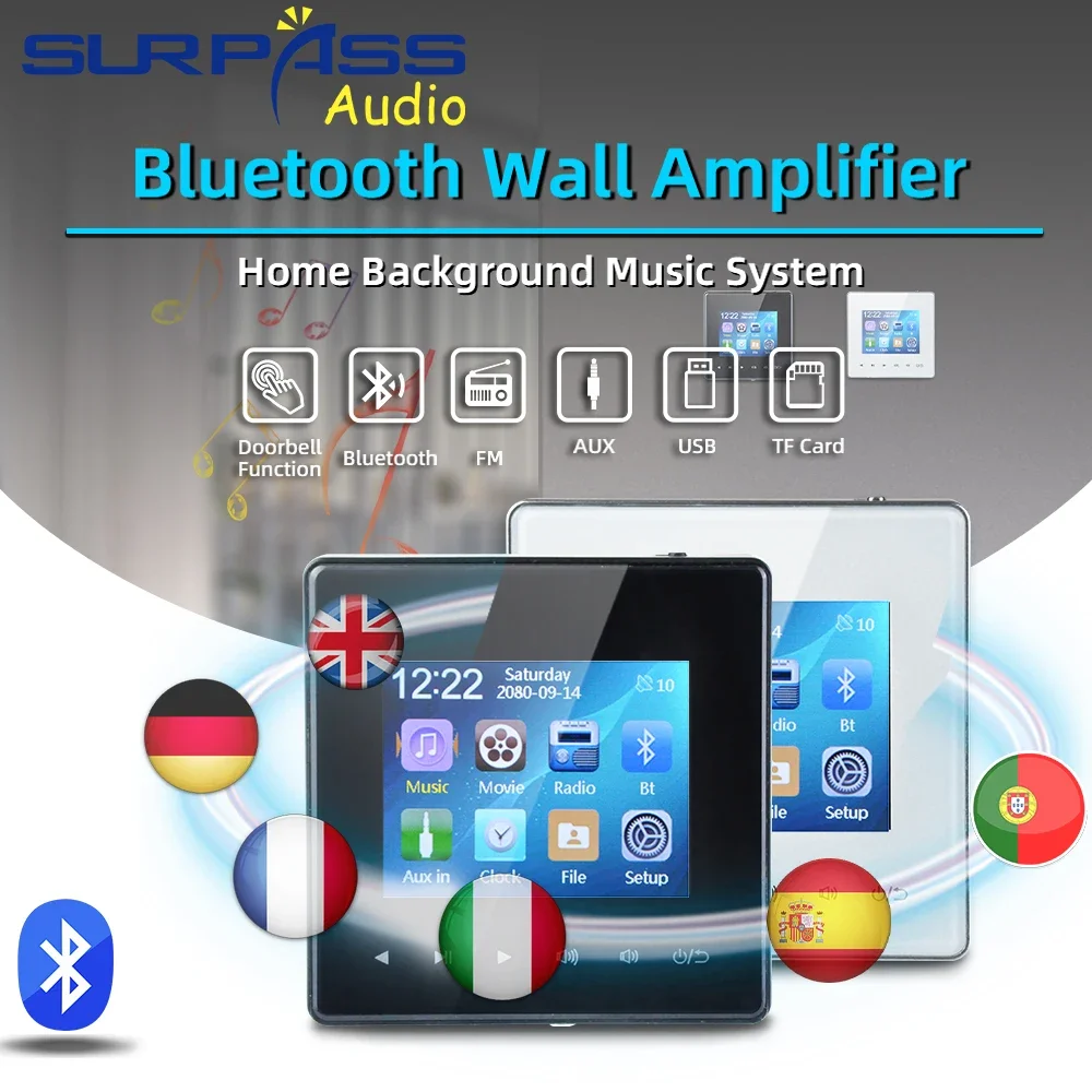 Smart Home Touchscreen Control Panel - Ev Bluetooth Duvar Amplifikatörü Akıllı Ev