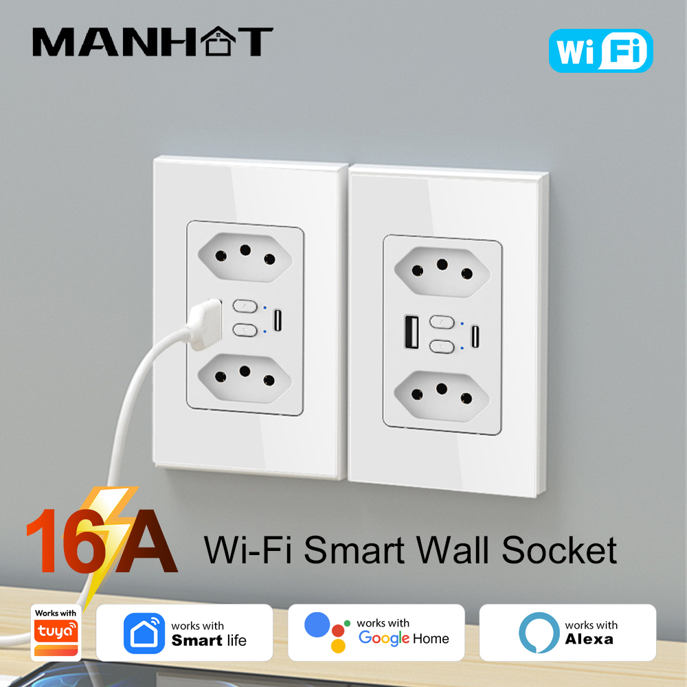 Smart Home Network - MANHOT Wifi Akıllı Brezilya Priz Anahtarı,