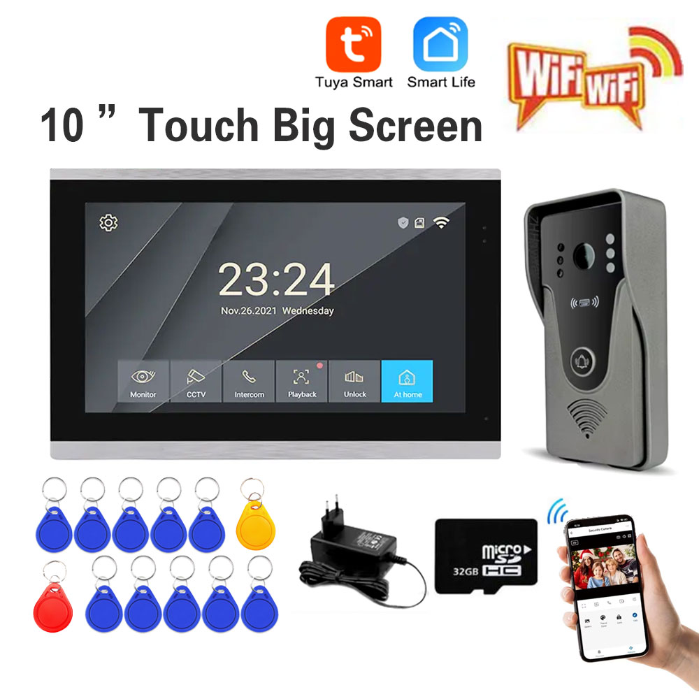 Tuya 1080P 10 inç renkli dokun - Smart Home Video Doorbell App incelemesi ve fiyatı