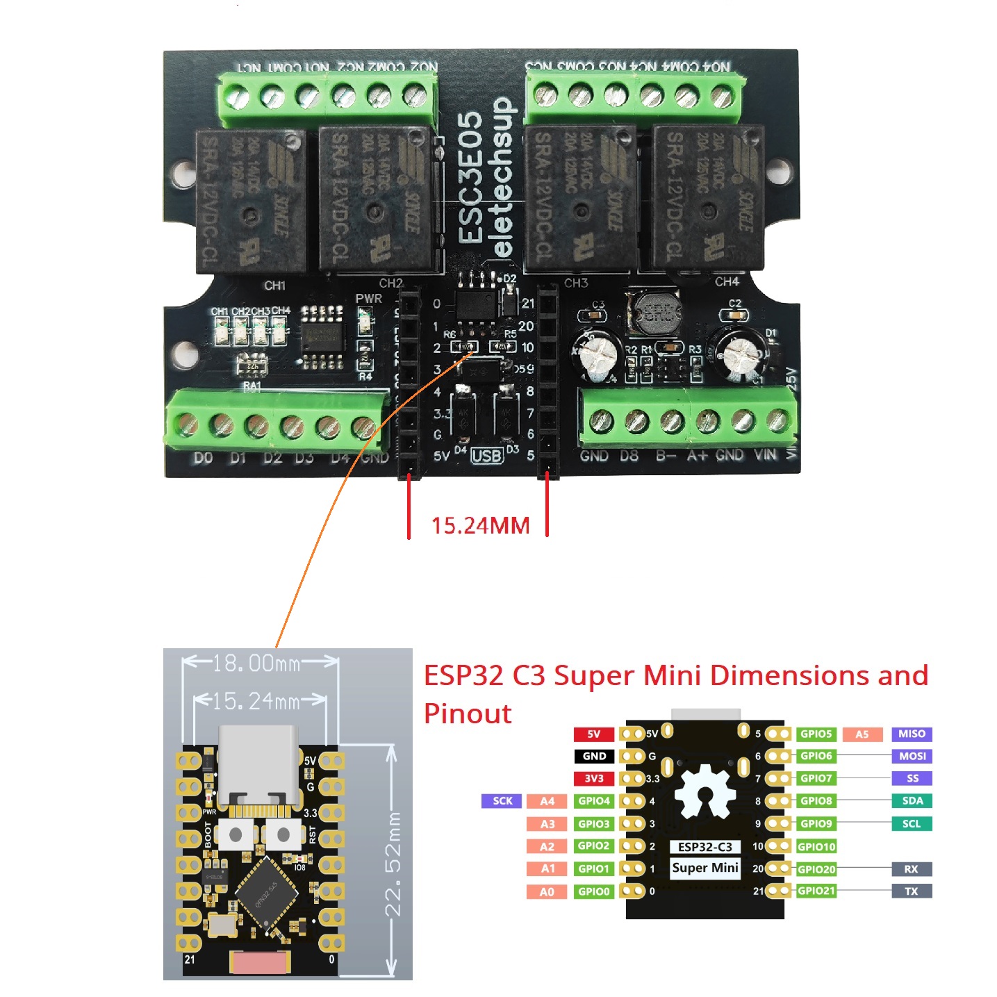 ESP32-C3 WiFi BLE RS485 4 Röle - Smart Home With Plc incelemesi ve fiyatı