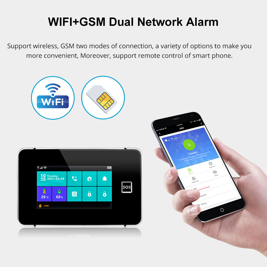 KERUI G60B WIFI GSM Alarm Sist - Smart Home Touchscreen Control Panel incelemesi ve fiyatı