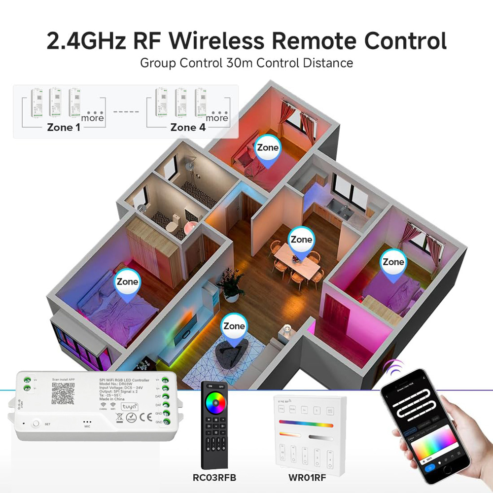 2.4G WiFi RGB SPI Denetleyici  - Smart Home Llm incelemesi ve fiyatı