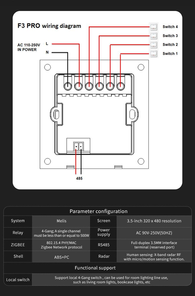 F3 Pro 3.5 İnç IPS Dokunmatik  - Smart Home Remote incelemesi ve fiyatı